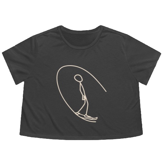Surfer surfing the wave Flowy Cropped Tees