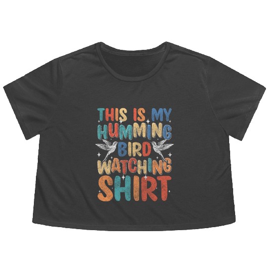 Hummingbird Nature Sign Flowy Cropped Tees