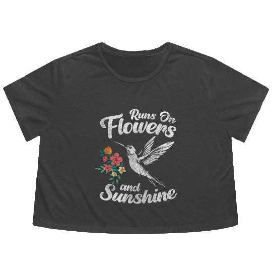Hummingbird Nature Swarm Life Flowy Cropped Tees