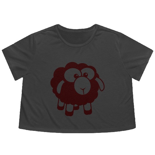 Black Sheep Small Cute Cute Lamb Cool Comic Sweet Flowy Cropped Tees