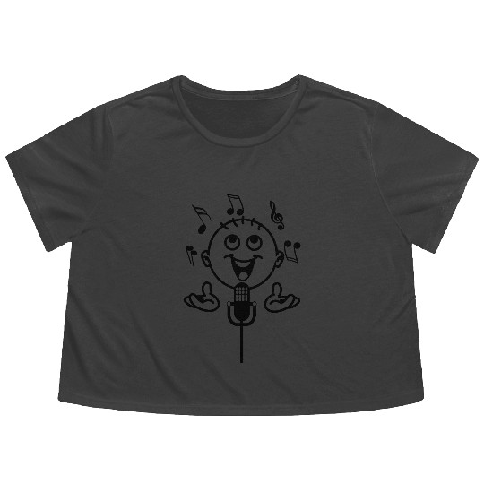 Boy with microfoon Flowy Cropped Tees