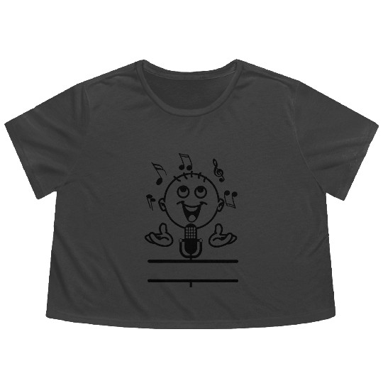 Boy singing banner Flowy Cropped Tees