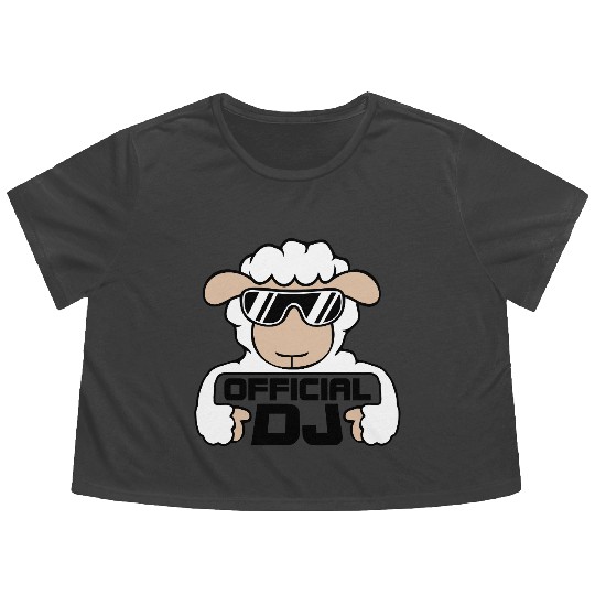 Sheep Official Dj Sunglasses Party Lamb Music Cool Flowy Cropped Tees