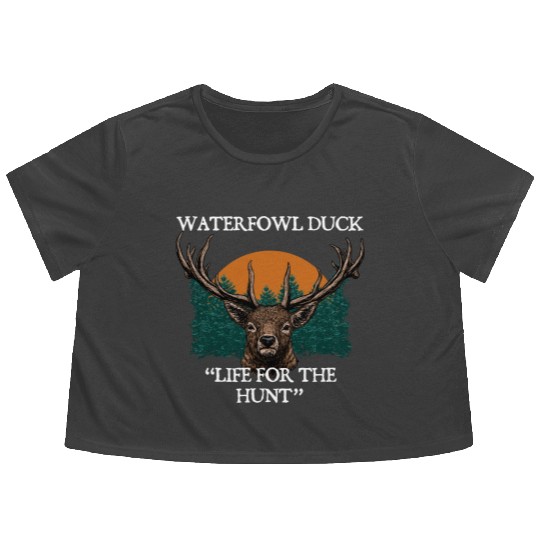 Waterfowl Duck Live for Hunt Cast Around Hunting Flowy Cropped Tees