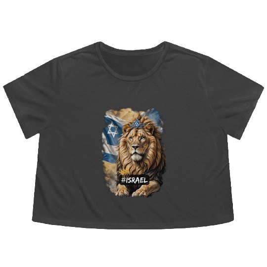lion of judah - israel Flowy Cropped Tees
