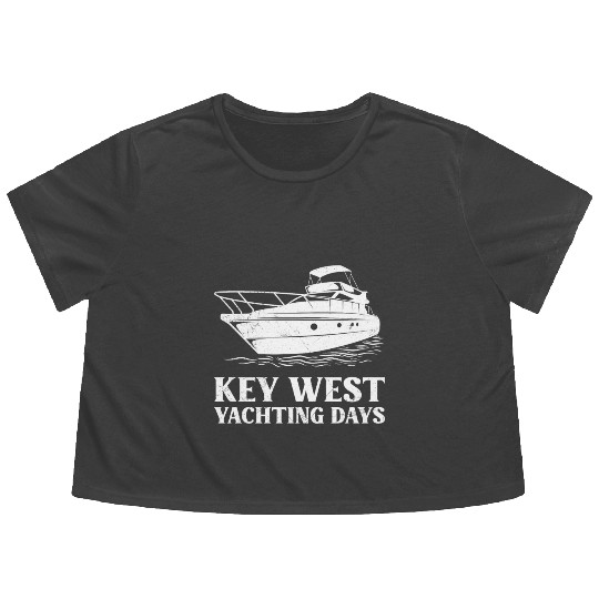 KEY-WEST YACHTING DAYS Florida Keys Sunshine-State Flowy Cropped Tees