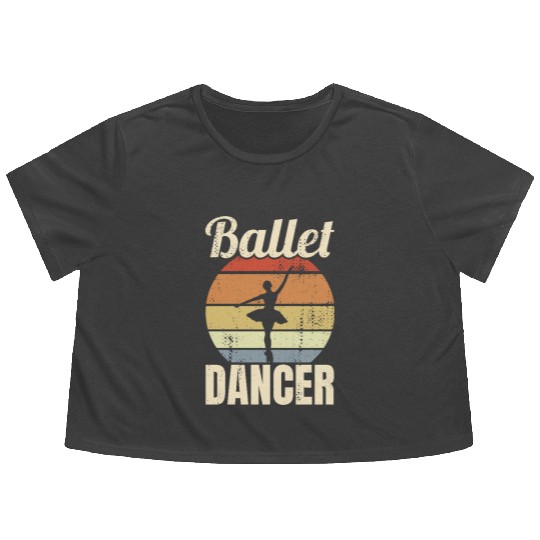 Vintage Ballet Dancer Flowy Cropped Tees