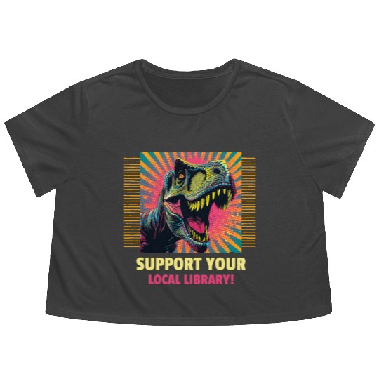 Support Your Local Library Flowy Cropped Tees