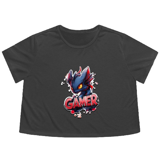 Gamer - Cool Dragon Art Flowy Cropped Tees