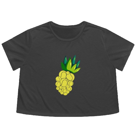 Pineapple Tennis Vibes for Summer Fun Flowy Cropped Tees