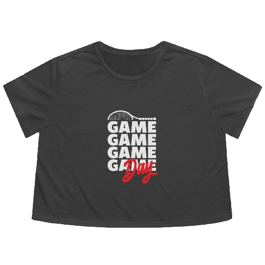 Tennis Game Day Enthusiasm Flowy Cropped Tees