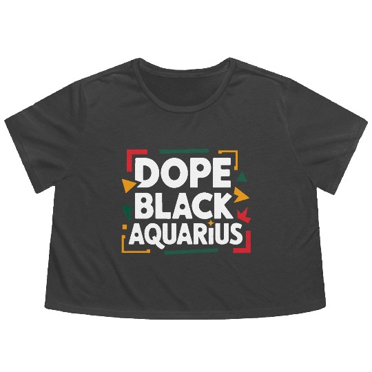 Dope Black Aquarius Flowy Cropped Tees