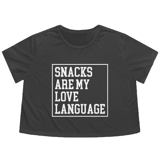 Snacks Are My Love Language Retro Valentine Flowy Cropped Tees