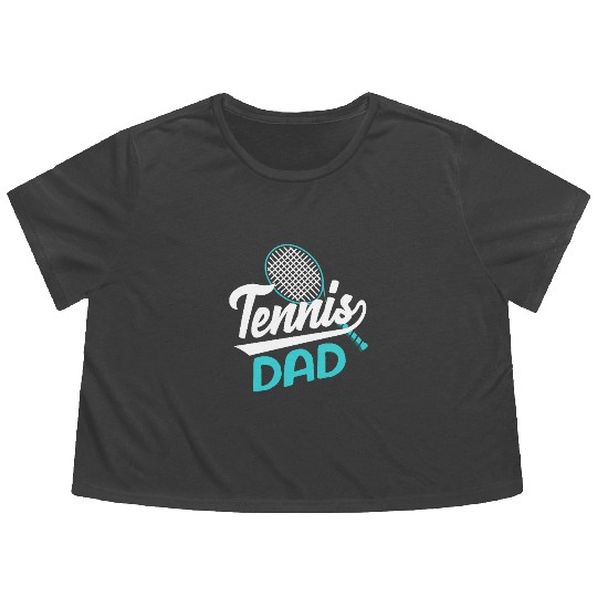 Tennis Dad Proud Enthusiast Graphic Flowy Cropped Tees