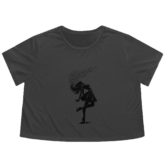 Colorful Butterfly Elegant for All Seasons Flowy Cropped Tees