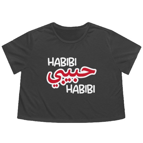 Habibi (dark) Flowy Cropped Tees