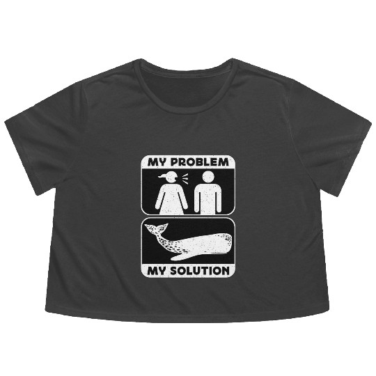Whale Watching My Problem My Pictogram Dad Mom Flowy Cropped Tees