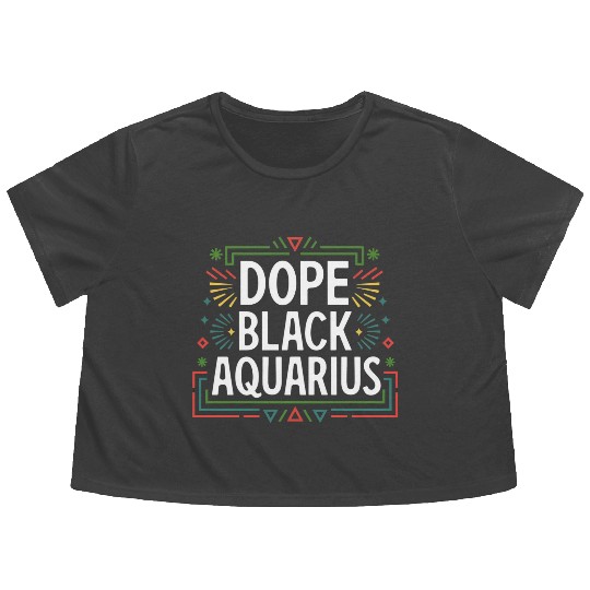 DOPE BLACK AQUARIUS Flowy Cropped Tees