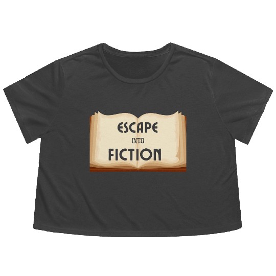 escape into fiction book lovers Flowy Cropped Tees