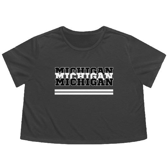 MICHIGAN SAILING STRONG IN THE GREAT LAKES STATE Flowy Cropped Tees