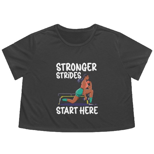 Bulgarian Squat Exercise Fitness Workout Gym Flowy Cropped Tees