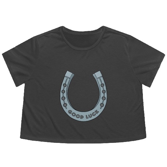 Good Luck Horseshoe Flowy Cropped Tees