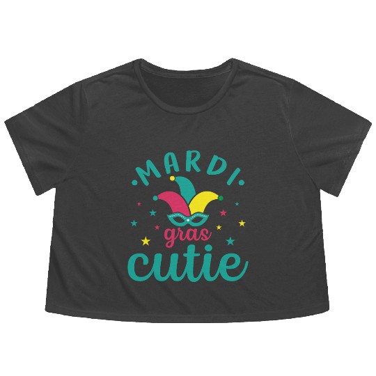 Mardi Gras Cutie festival Flowy Cropped Tees