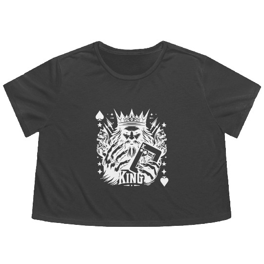 King Of The Cards Game Poker Figure Lady Bube As Flowy Cropped Tees