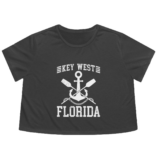 KEY-WEST FLORIDA Sailing Sunshine-State West Keys Flowy Cropped Tees
