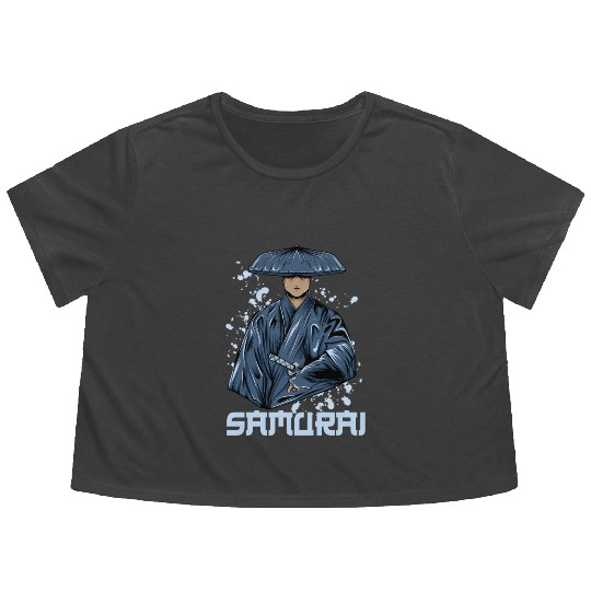 Samurai warriors Flowy Cropped Tees