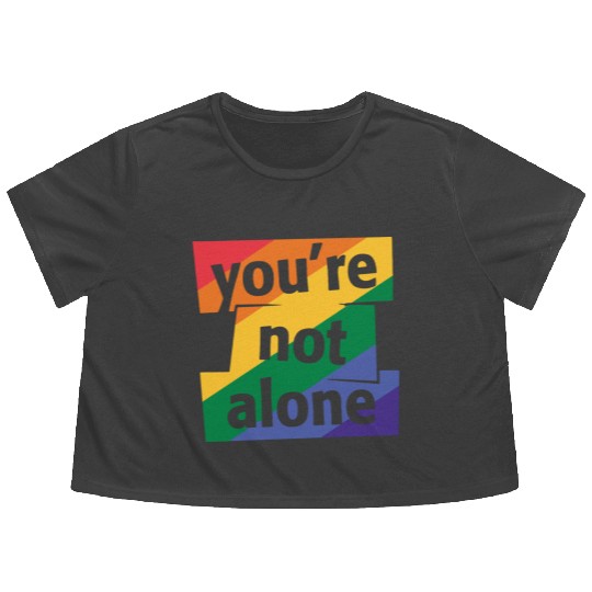 You are Not Alone Rainbow Flowy Cropped Tees