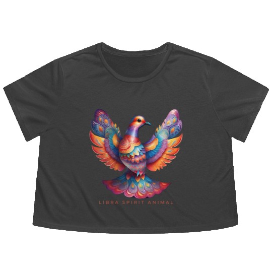 Libra Spirit Animal Dove Alebrije Female Flowy Cropped Tees
