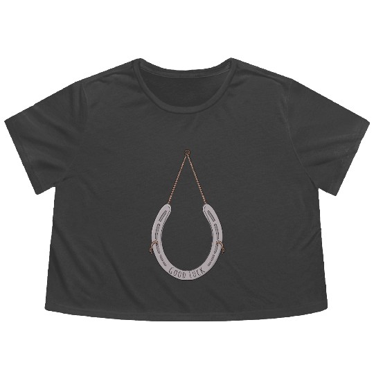 Horseshoe to bring you good luck Flowy Cropped Tees