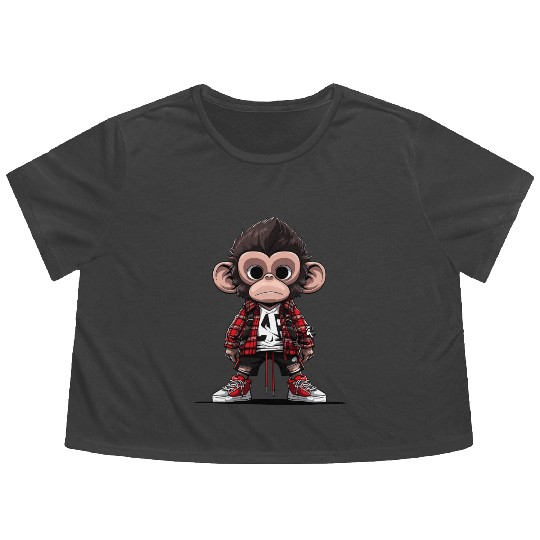 Bored Monkey Flowy Cropped Tees