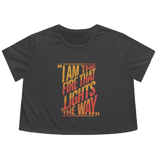 I Am The Fire That Lights The Way Leo Character Flowy Cropped Tees