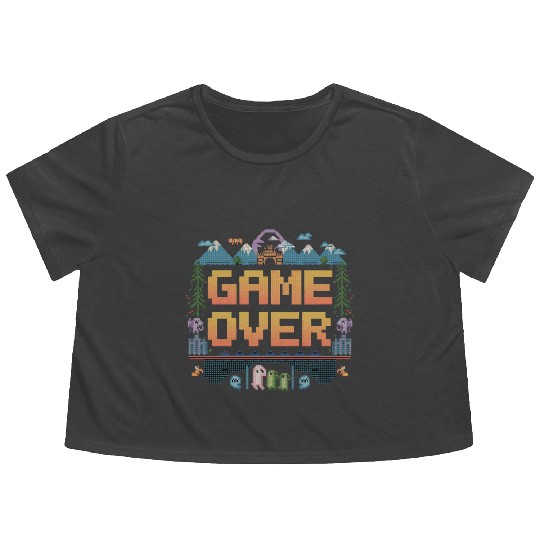 Nostalgic Retro Gamer Apparel Flowy Cropped Tees