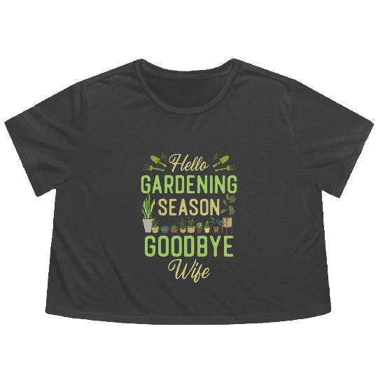 Plant Lover Gardening Husband Wife Flowy Cropped Tees