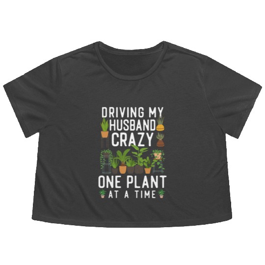 Plant Lover Gardening Husband Wife Flowy Cropped Tees