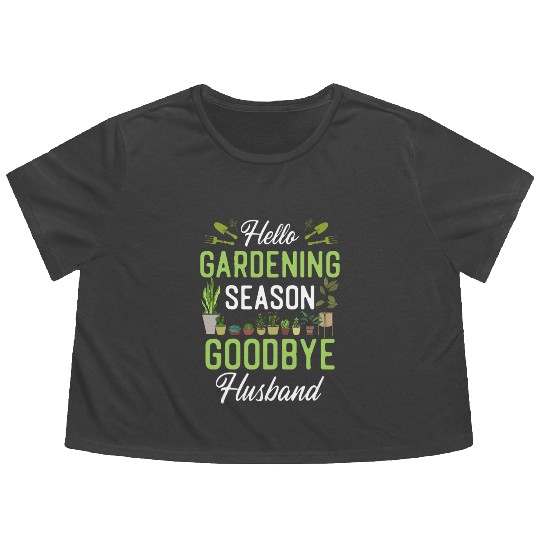 Plant Lover Gardening Husband Wife Flowy Cropped Tees