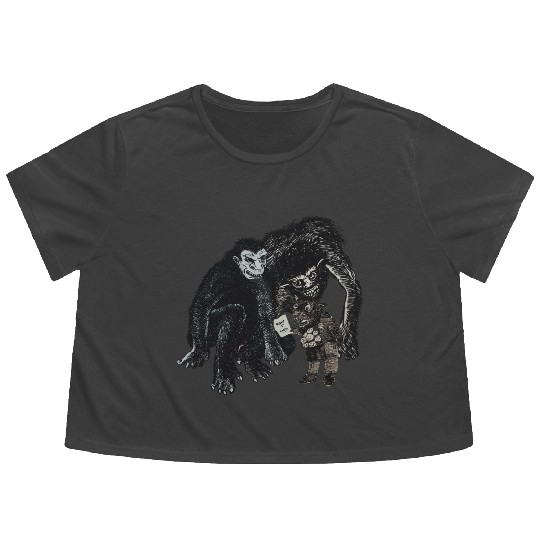 Surreal Monster Art – Dark Humor What It Says Desi Flowy Cropped Tees