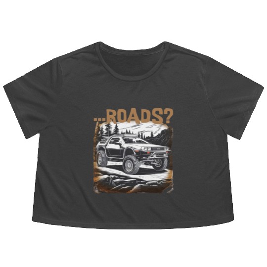 Off-road Delorean Flowy Cropped Tees