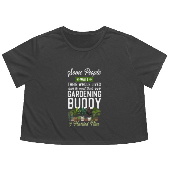 Plant Lover Gardening Husband Wife Flowy Cropped Tees