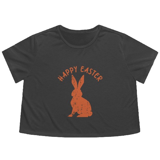 Happy Easter Vintage 90s Bunny Flowy Cropped Tees