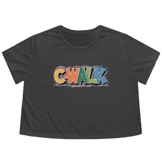 C-Walk Graffiti style typography Flowy Cropped Tees