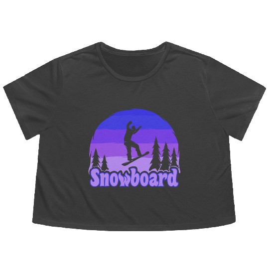 snowboard snowboarding Flowy Cropped Tees