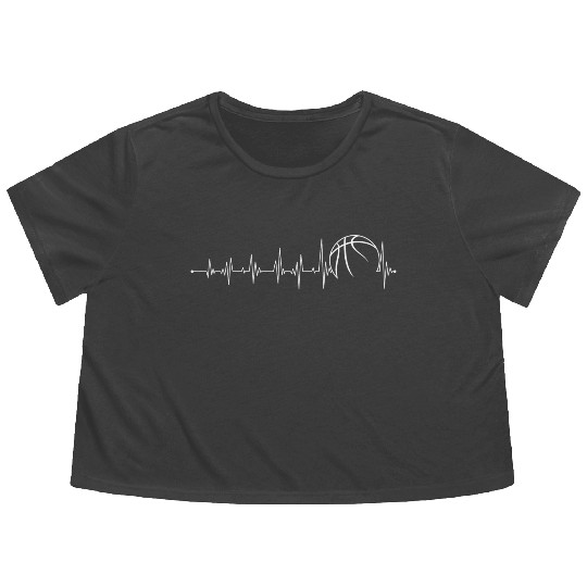 Heartbeat basketball Flowy Cropped Tees