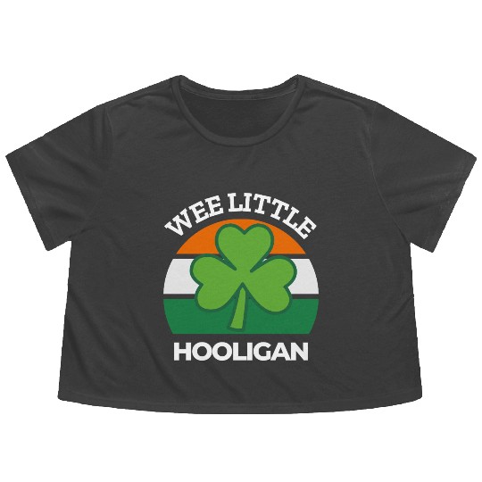 Wee Little Hooligan Great Saint Patrick Day Gift Flowy Cropped Tees