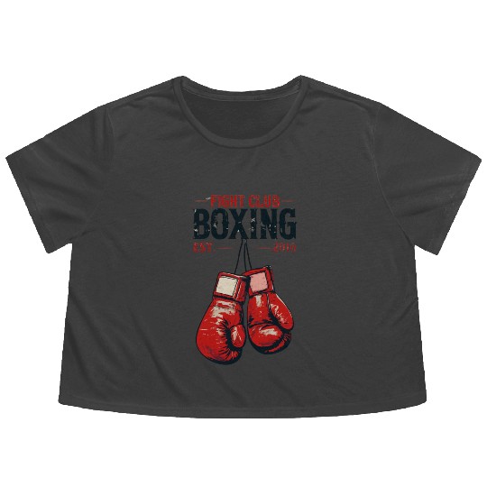 Fight Club Boxing Design Flowy Cropped Tees