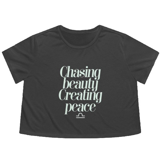 Chasing Beauty Creating Peace Libra Zodiac Flowy Cropped Tees