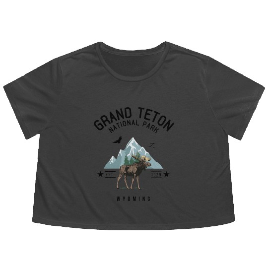 Grand Teton National Park Est. 1929 Wyoming Flowy Cropped Tees